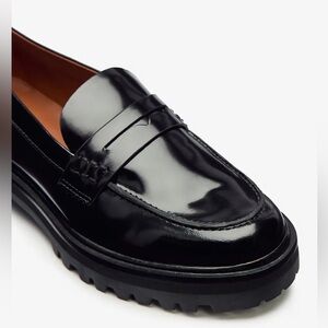 Reformation Agathea chunky leather loafers in black